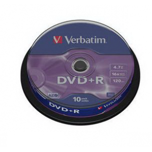    VERBATIM DVD+R 16x 4.7Gb (10) cake box