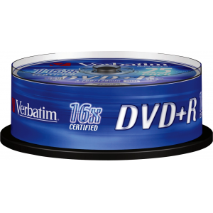    VERBATIM DVD+R 16x 4,7Gb (25)  Cake Box  