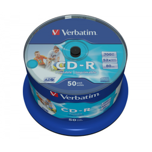    Verbatim CD-R80 52x 700  (50 ) Printable Inkjet  cake box