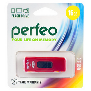  USB2.0 16Gb Perfeo S04 Red PF-S04R016