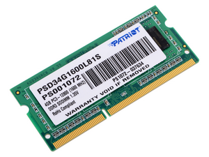  SODIMM DDR3L 1600 4Gb PC3-12800 Patriot PSD34G1600L81S